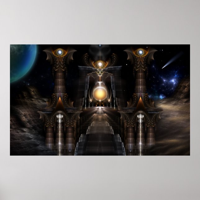 Orb of Acrellis Fraktal Kunst, Dichtung und Musik Poster (Vorne)