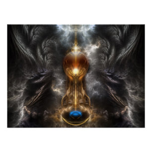 Orb of Light Fraktal Art Perfect Poster