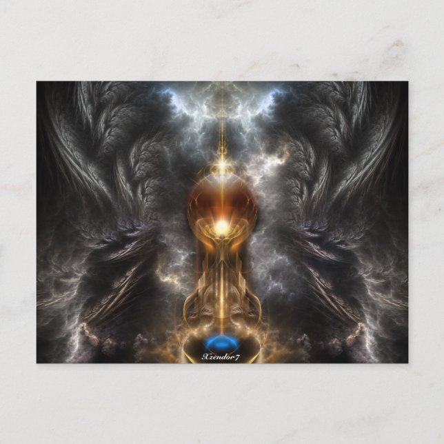 Orb of Light Fraktal Art Postkarte (Vorderseite)