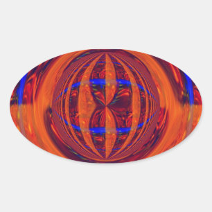 Orb Rouge autocollant ovale