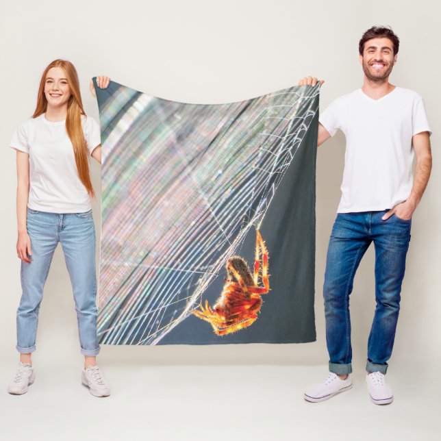 Orb Spider on Web  Fleecedecke (Beispiel)