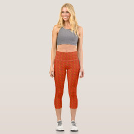 Orb Weaver Orange, Capri Leggings