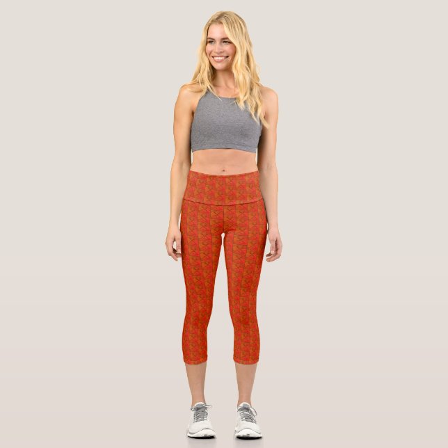 Orb Weaver Orange, Capri Leggings (Vorderseite)