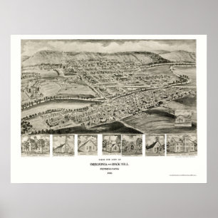 Orbisonia & Rock Hill, PA Panorama Karte - 1906 Poster