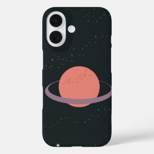 Orbit One - Minimaler Ringed Planet iPhone 16 Hülle