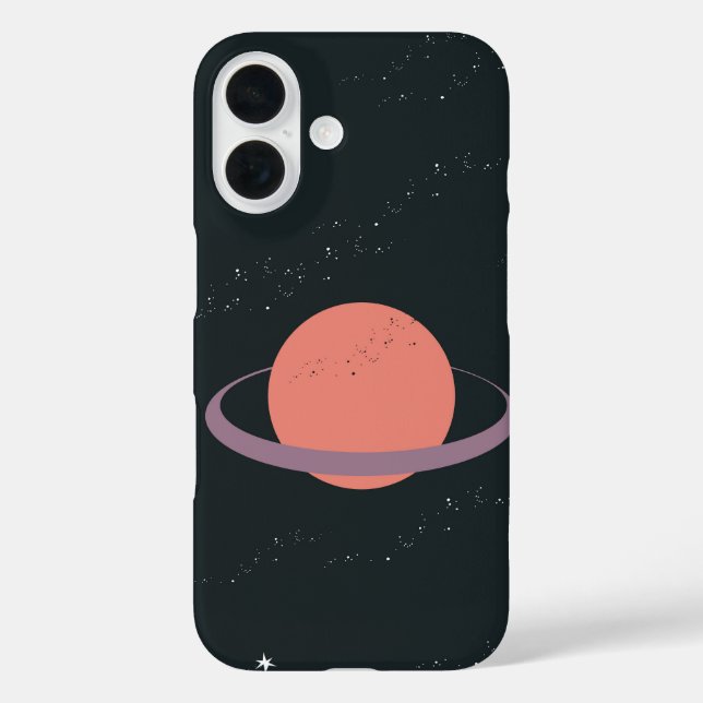 Orbit One - Minimaler Ringed Planet iPhone 16 Hülle (Rückseite)