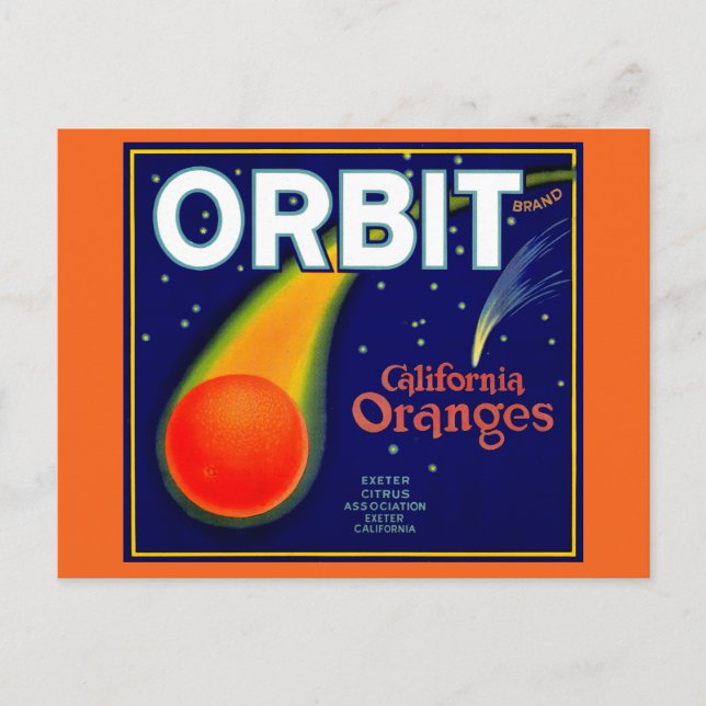 Orbit Orange Fruchtkartett der 1920er Jahre Postkarte (Vorderseite)