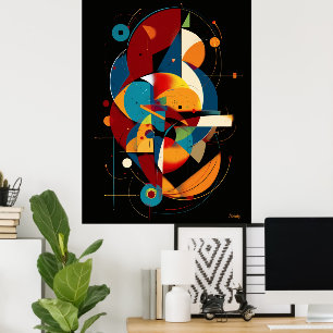 Orbitale Ausrichtung – Moderne geometrische Abstra Poster