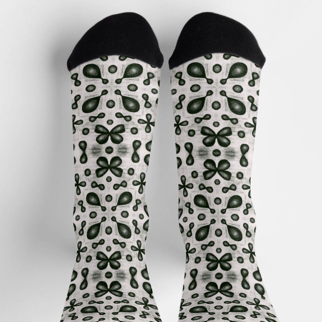 Orbitale der Bio Chemie Schwarz-weiß Orgo Socken (Oben)