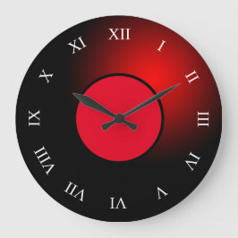 Orbite brillante rouge grande horloge
