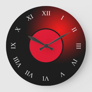 Orbite brillante rouge grande horloge