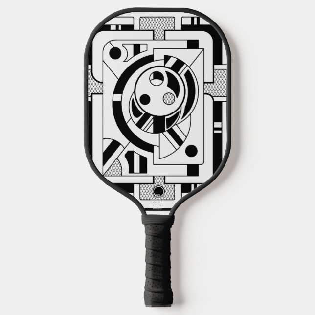 Orbitron Minimal -Abstract Geometric Line Art Pickleball Schläger (Vorderseite)
