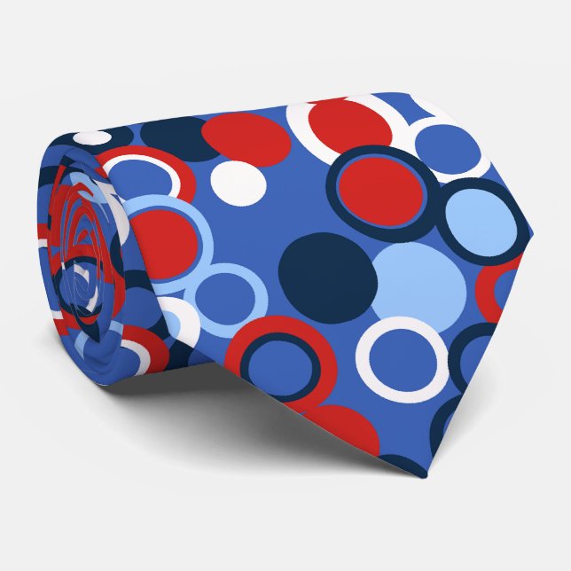 Orbs Polka Dot Abstrakt Royal zweiseitig Krawatte (Gerollt)