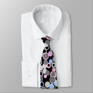Orbs Polka Dot Black beidseitig bedruckt Krawatte