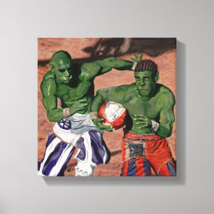 Orc Gladiator Football Fantasy Art Canvas Print Leinwanddruck