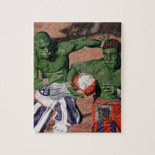 Orc Gladiator Football Fantasy Art Kleines Puzzle
