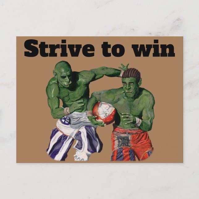 Orc Gladiator Football Sport Fantasy Art Postkarte (Vorderseite)