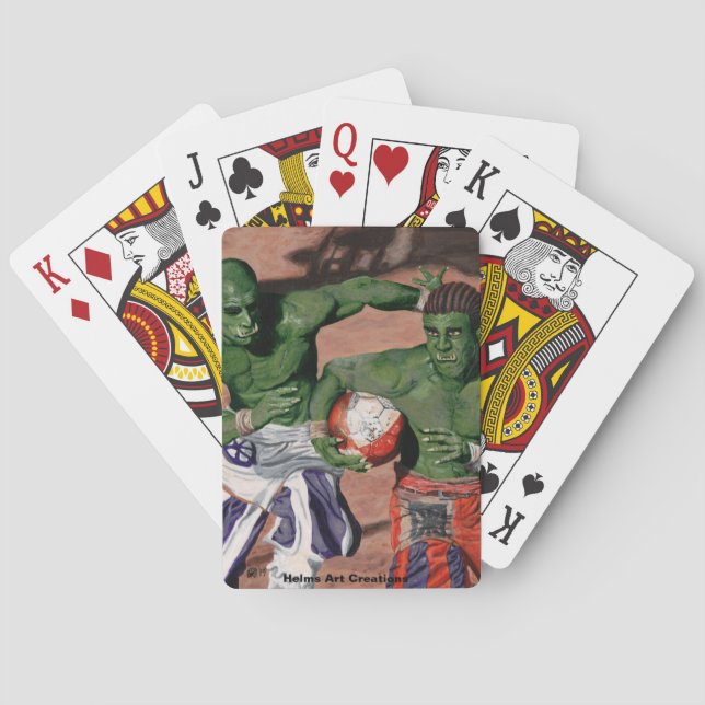 Orc Gladiators Football Fantasy Art Spielkarten (Rückseite)