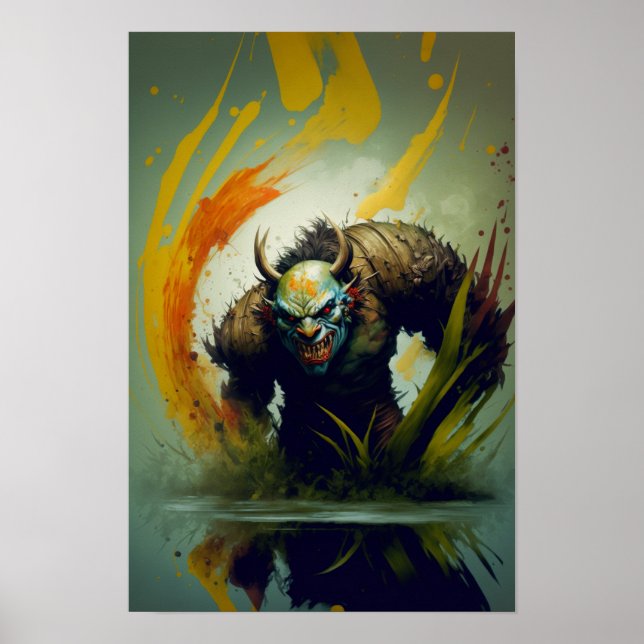 Orc Krieger Fantasy Poster | Gamer Art 4 (Vorne)