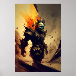 Orc Warlord Fantasy Poster D&D Dekoration 3