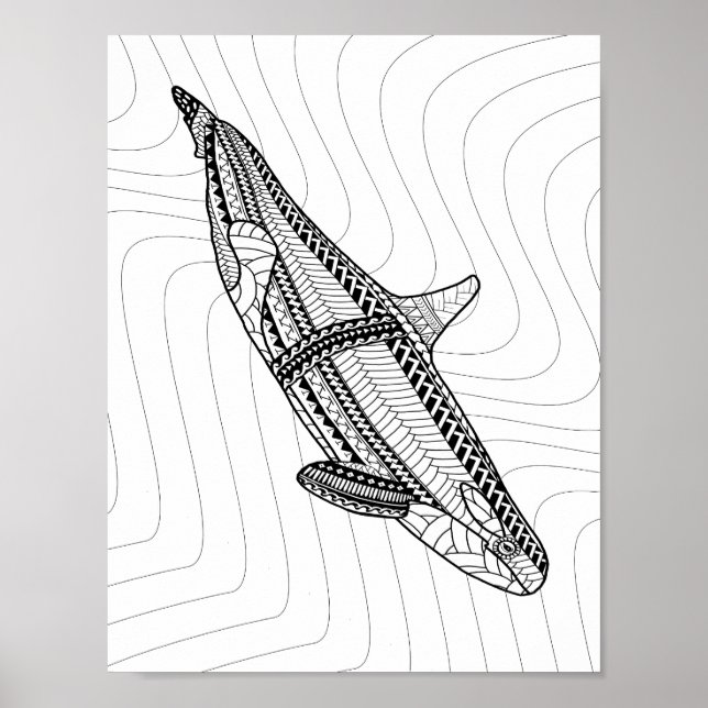 Orca Adult Coloring Poster (Vorne)