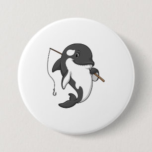 Orca as Fisher mit Angelrute Button