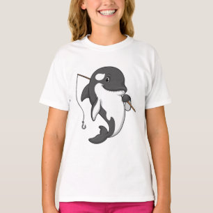 Orca as Fisher mit Angelrute T-Shirt