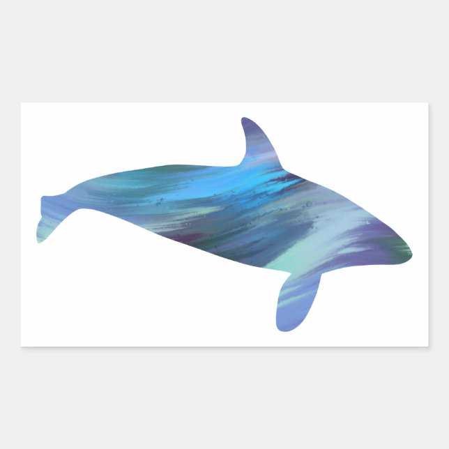 Orca-Aufkleber im Acrylstil Rechteckiger Aufkleber (Vorderseite)