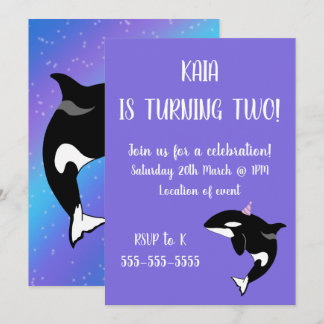 Orca Birthday Einladung