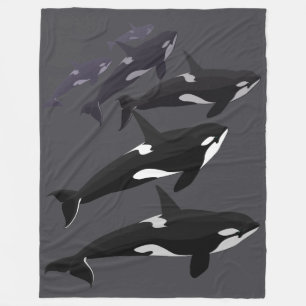 Orca Blanket Cool Killer Whale Art Fleece Blanket