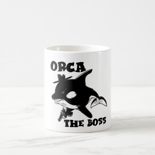 Orca Cartoon Stil lustige Illustration Kaffeetasse (Mittel)