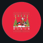 Orca Christmas Pajama Runder Aufkleber<br><div class="desc">Orca Christmas Pajama, Christmas orca Whale, Christmas Pajama, Whale Pajama, Christmas Whale, Christmas Animal, Santa Riding Orca, S Christmas Pajama, Christmas Pajama for Kids</div>