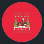 Orca Christmas Pajama Runder Aufkleber<br><div class="desc">Orca Christmas Pajama, Christmas orca Whale, Christmas Pajama, Whale Pajama, Christmas Whale, Christmas Animal, Santa Riding Orca, S Christmas Pajama, Christmas Pajama for Kids</div>