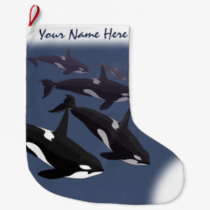 Orca Christmas Strumpf Personalisiert Killer Whale Großer Weihnachtsstrumpf
