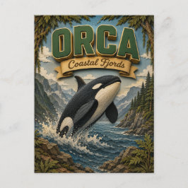 Orca Coastal Fjords POPCUT Postkarte