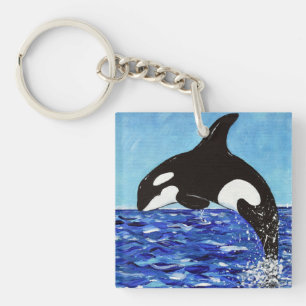 Orca dans la peinture bleue