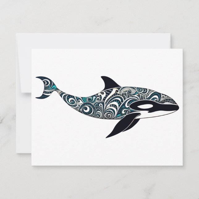 Orca doodle Small Mitteilungskarte (Vorderseite)