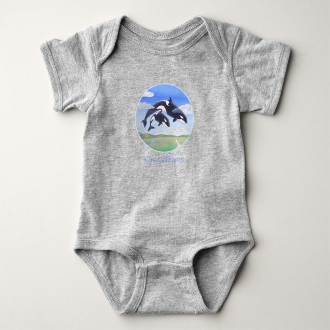Orca Dreams Baby Bodysuit Strampler (Vorderseite)