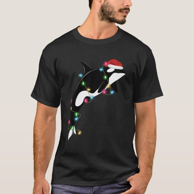 Orca Er Whale Santa Sea Tiere T-Shirt (Vorderseite)