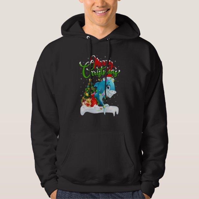 Orca Fisch Lover Xmas Dekorationen Hoodie (Vorderseite)