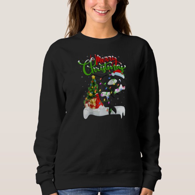 Orca Fish  Xmas Decorations Santa Orca Christmas R Sweatshirt (Vorderseite)