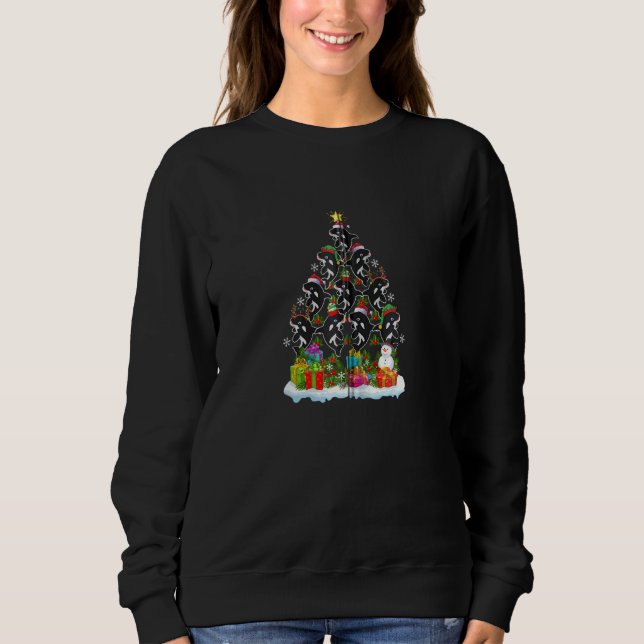 Orca Fish  Xmas Holiday  Orca Christmas Tree Zip H Sweatshirt (Vorderseite)
