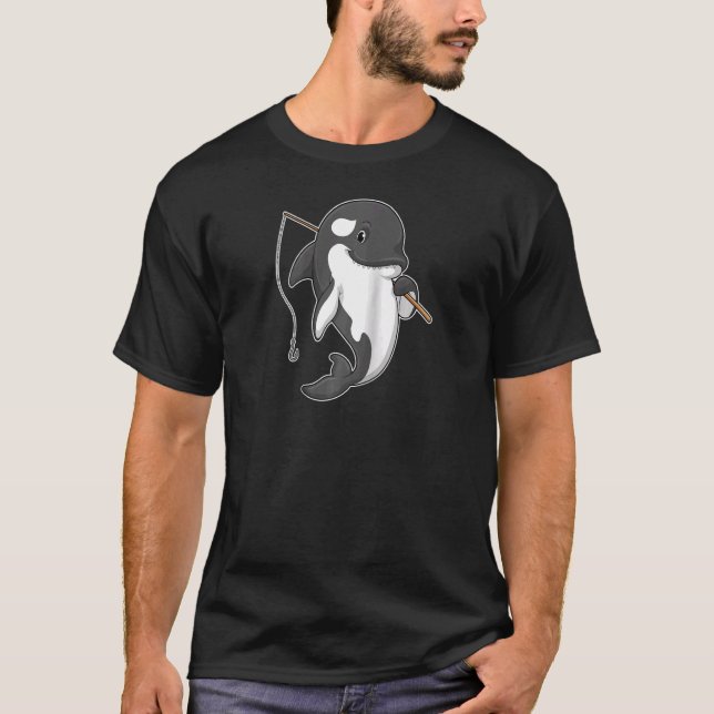 Orca Fishing Fisher Raglan Baseball Te T-Shirt (Vorderseite)