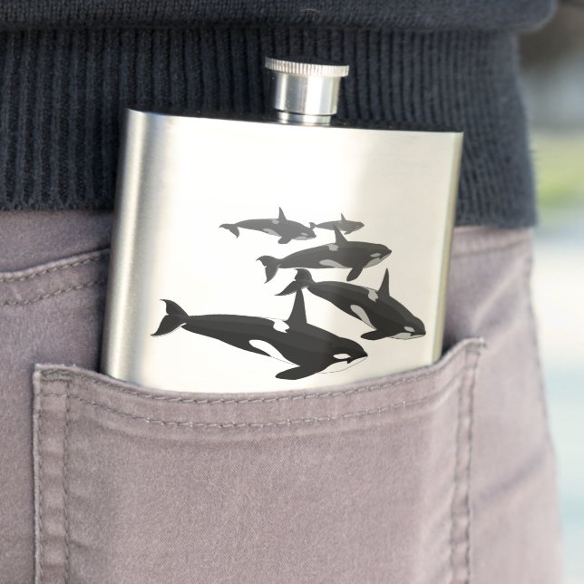 Orca Flask Custom Killer Whale Art Drink Flasche Flachmann (Beispiel)