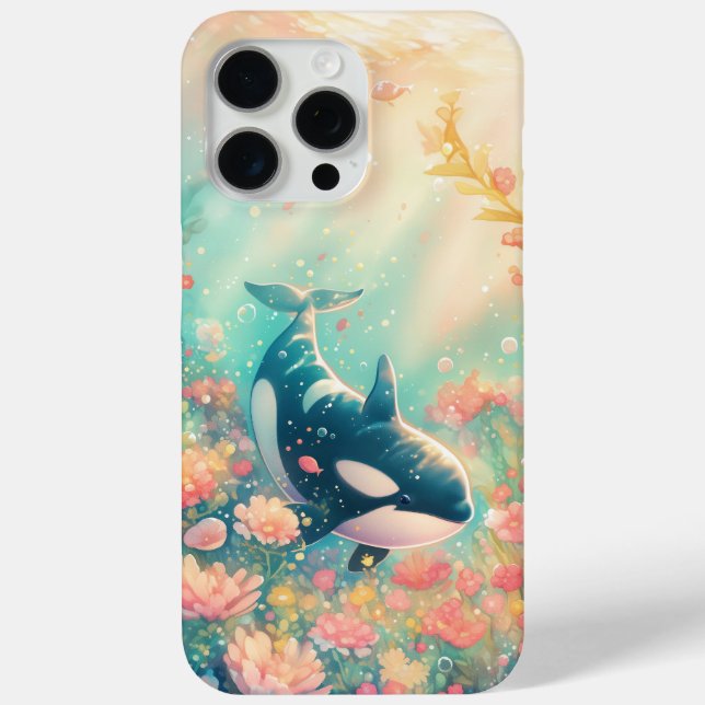 Orca Floral World Case-Mate iPhone Hülle (Rückseite)