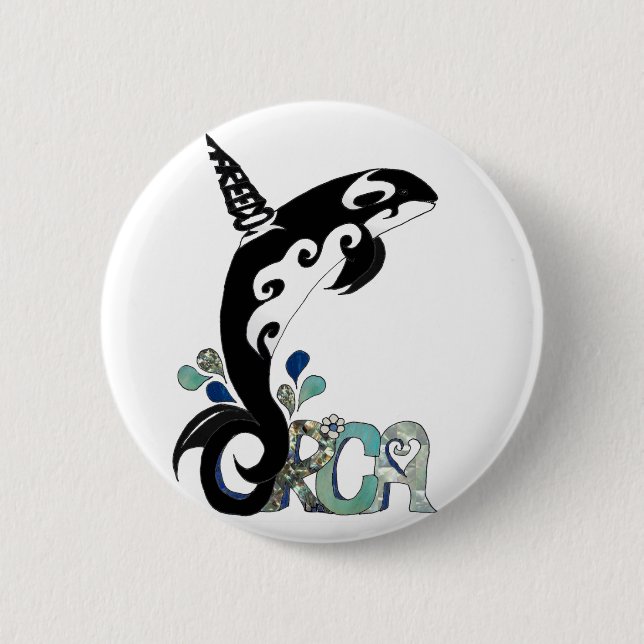Orca Freedom Art Button (Vorderseite)
