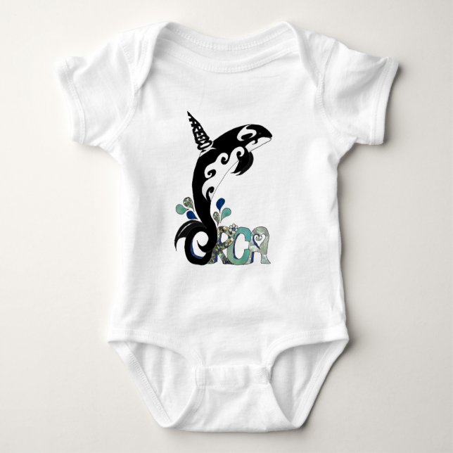 Orca Freedom Kunst Baby Strampler (Vorderseite)