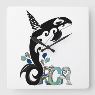 Orca-Freiheitskunst Quadratische Wanduhr