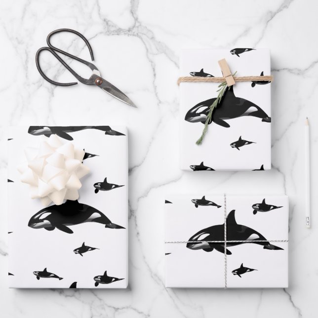 Orca Geschenkpapier Set (Vorderseite)