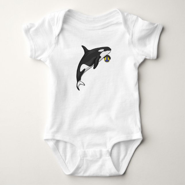 Orca Handball Spieler Handball Baby Strampler (Vorderseite)